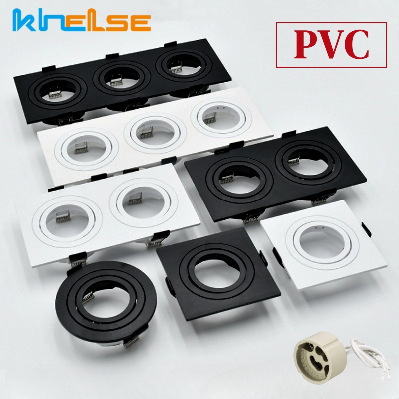 Ingebedde Vierkante LED Halogeen Lampvoet Houder GU10/MR16 Lamp Vervangbare Plastic Beugel Plafond Spotlight Montage Frame Fitting