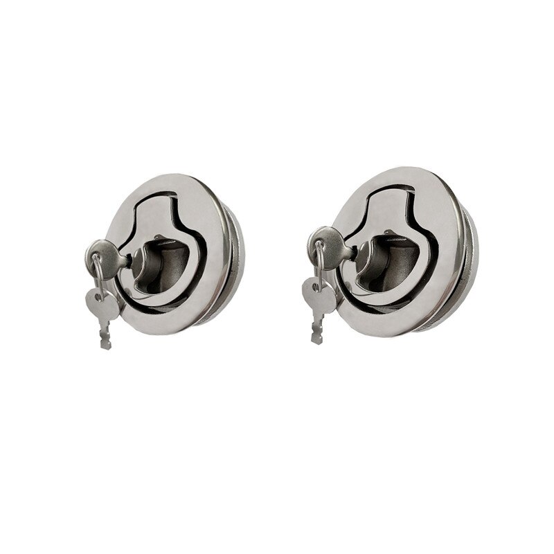 ISURE Marine Boat Locking Flush Pull Latch Hatch Lift 2"D 316 Stainless Steel: 2Pcs