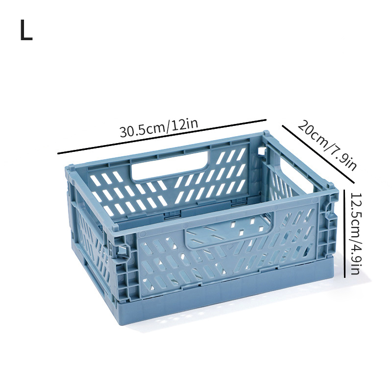 Table Top Folding Storage Basket Stackable Makeup Jewellery Toys Box Cosmetic Container Desktop Holder Crate Folding Box Basket: VIOLET/紫罗兰