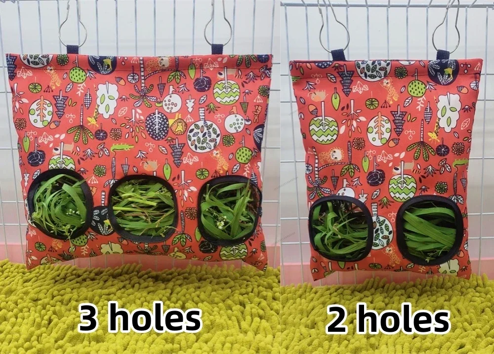 Hooizak Hangende Zakje Feeder Houder Voeding Dispenser Container Voor Konijn Cavia Kleine Dieren Huisdier Konijn Kooi Accessoires: 4XL / Dark Khaki