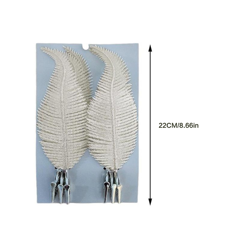 6 stücke funkeln Feder Clip Baum Blatt Schellen Weihnachten Baum Blätter Ornament Dekor 2022 Neue