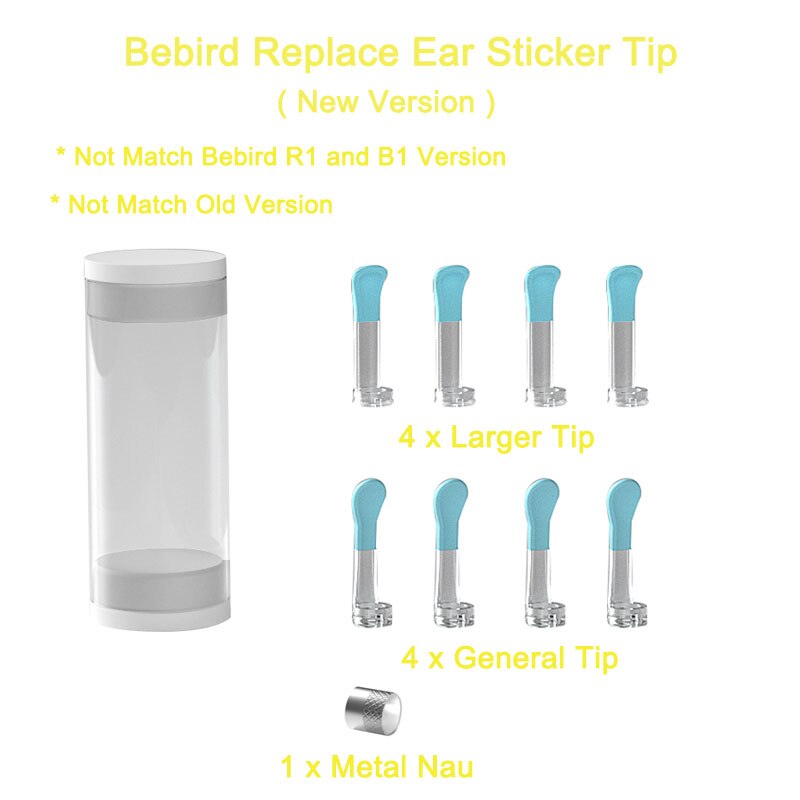 Bebird-limpiador de oídos para el cuidado de la salud, conjunto de herramientas para PC, accesorios de punta de repuesto, Original, A2, C3, B2, X17 Pro, M9 Pro, R1: New Tip 8 add 2