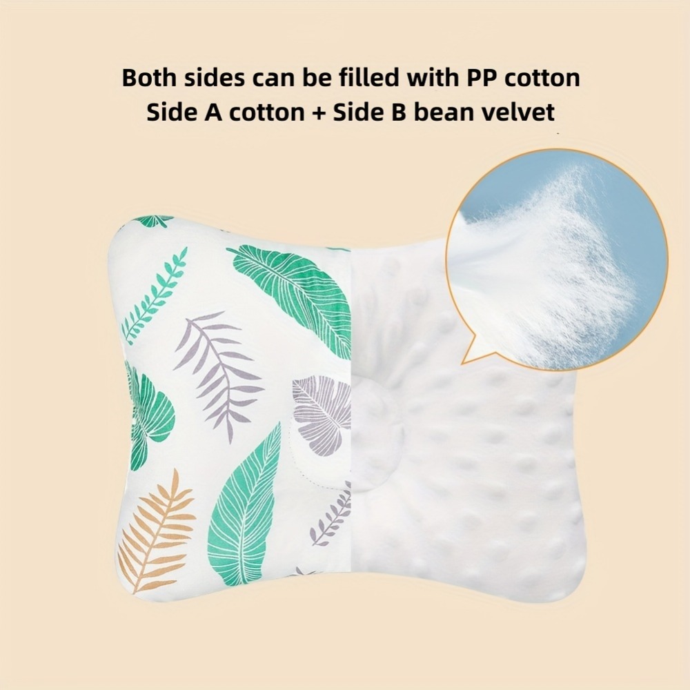 1Pcs Baby Floral Cotton Styling Pillow, Soft, Machine Washable, Easy To Clean, Suitable for All Seasons, Newborn Sleeping Pillow