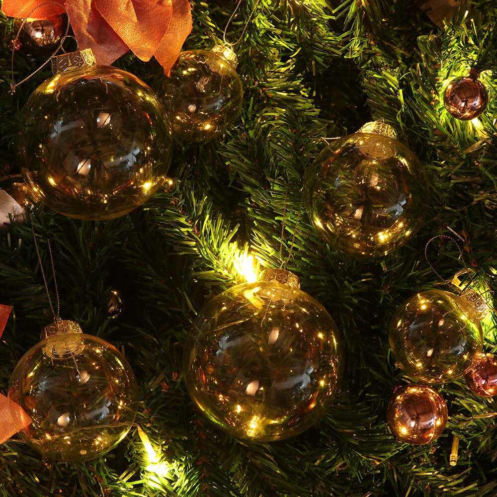 Transprent Plastic Christmas Ball Bauble Hanging Pendant Fillable Baubles Christmas Tree Decoration Xmas Ornament