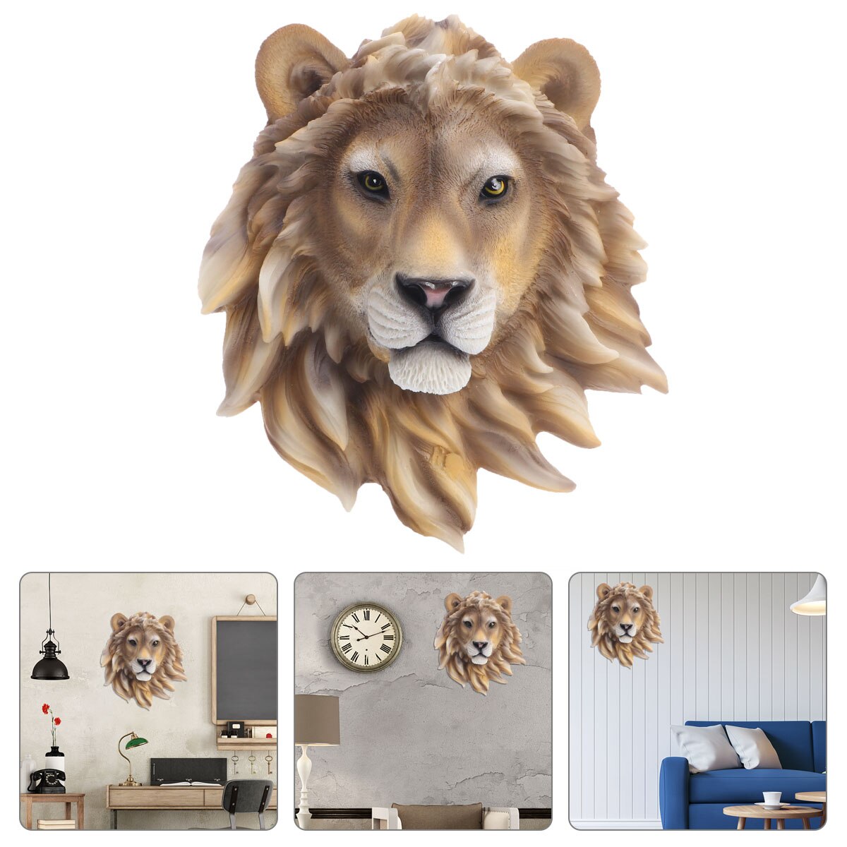 1Pc Dieren Head Versiering Simulatie Realistische Duurzaam Muur Opknoping Deocration Hars Ornament Resin Craft Voor Home Office Store