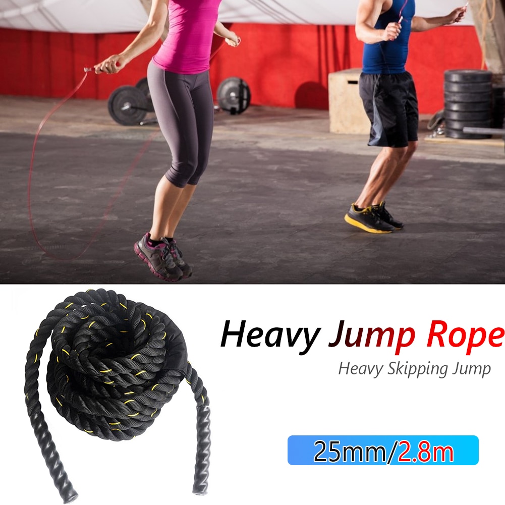 Heavy Skipping Jump Rope Battle Rope 2.8m Length 25mm Diameter Fitness Equipment Massage Balance Mat for Exercise