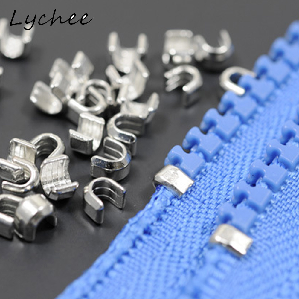 Lychee 150 Pcs 5 # U Vormige Metalen Rits Up Stopper Diy Naaien Craft Kleding Broek Rits Accessoires