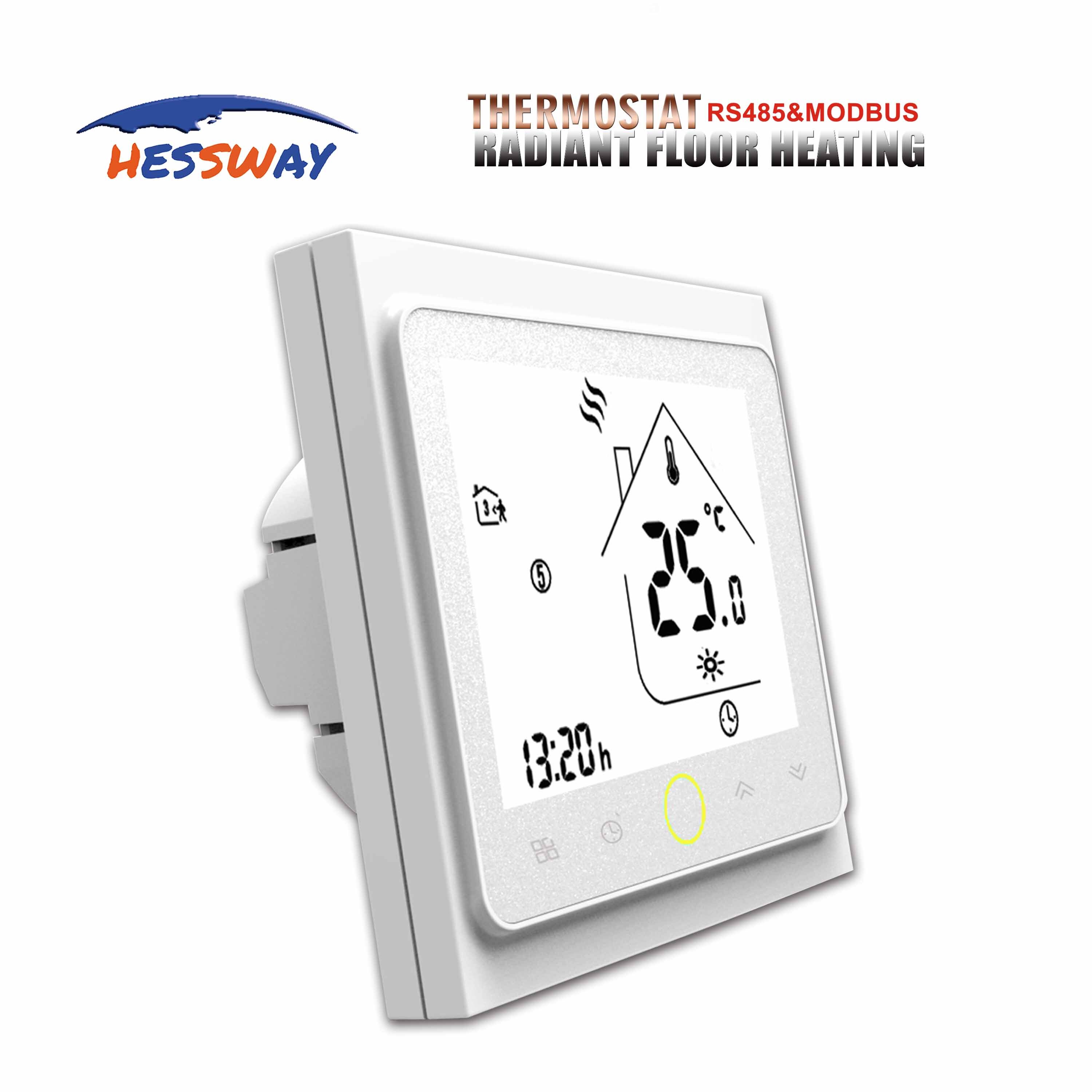Hessway fjärrkontroll temperaturkontroll touch termostat  rs485 & modbus för vattenvärme/radiatorventil