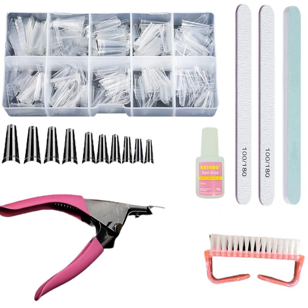 7 Stks/set Stijlvolle Nail Art Kit Plastic Nail Tips Set Milieuvriendelijke Voor Nagels Salon