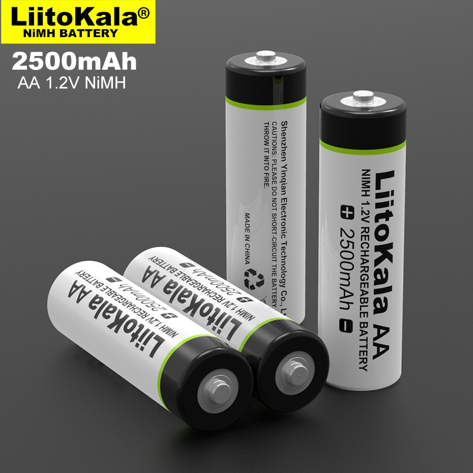 4 Stks/partij Liitokala 1.2V Aa 2500Mah Ni-Mh Oplaadbare Batterij Aa Voor Temperatuur Gun Afstandsbediening Muis Speelgoed batterijen