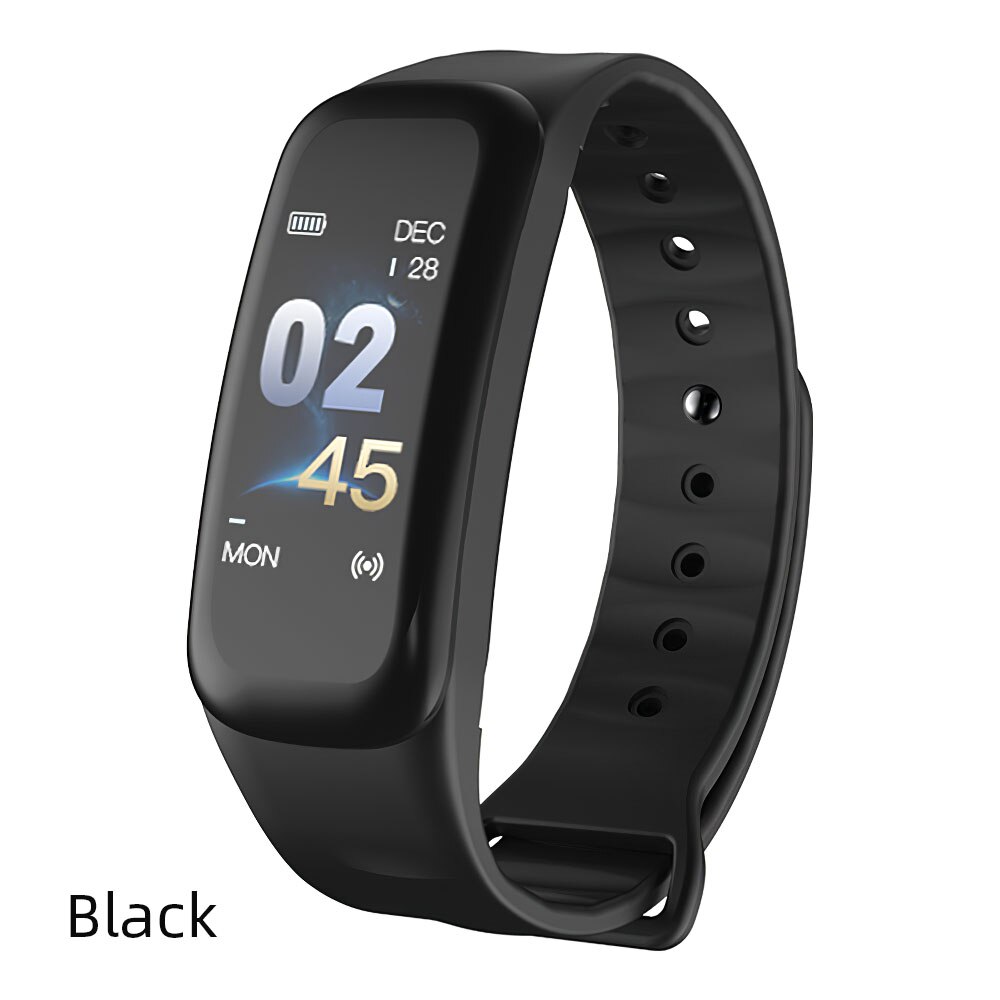 Smart Armband Fitness Polsbandje Hartslagmeter Slimme Band Tracker Pulse Stappenteller Bloeddrukmeting Activiteit: Black