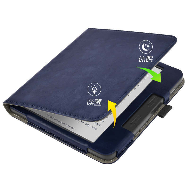 Voor KOBO Weegschaal Kleur/Libra 2/Libra H2O Case met Draagriem Stand Card Slot 7 inch Lederen Cover Ebook N428 N418 N873 Funda