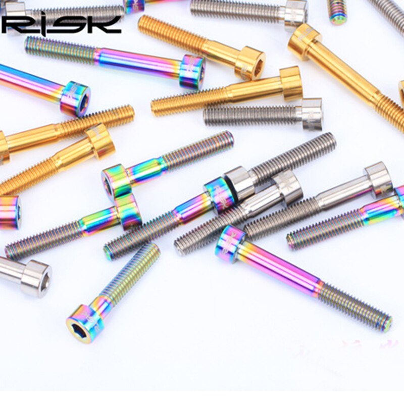 Risiko 1 stk  m6 x 30/35/40/50mm titan bolt for sykkel hodesett bolt 1 1/8 ti stamme hette bolt sykkel kolonne skrue sykkel hodesett deler