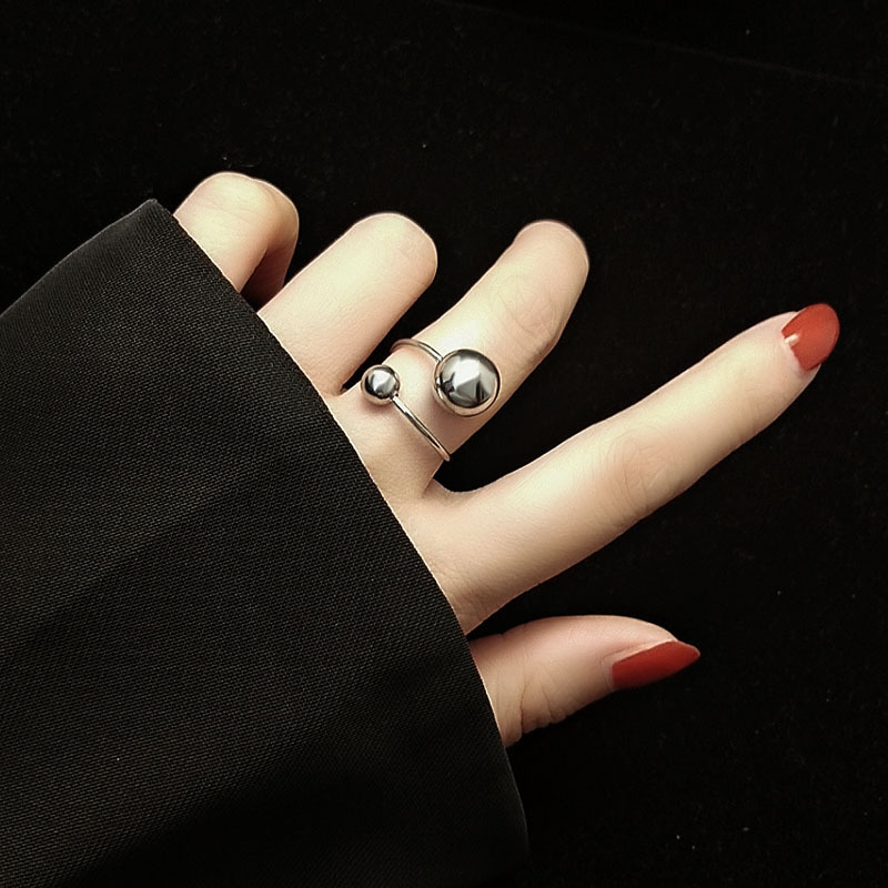 316l Roestvrij Staal Mode Fijne Sieraden Punk Stijl Minimalisme Verstelbare Maat Dubbele Bolringen Voor Vrouwen