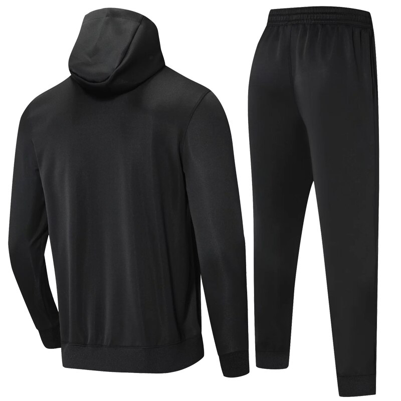 2 Pcs Mannen Trainingspak Hooded Pak Mannen Sportkleding Quick Dry Running Sets Kleding Sport Joggers Training Gym Fitness Sport dragen