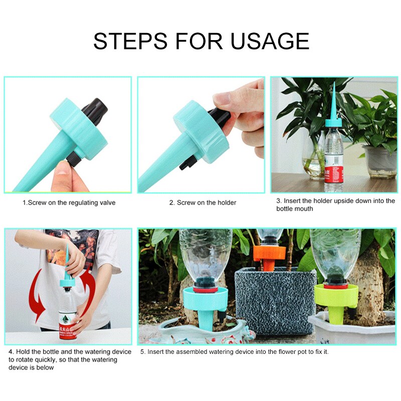 1PC Self-contained Auto Drip Irrigation Watering System Adjustable Automatic Watering Spike for Plants Flower Indoor Household