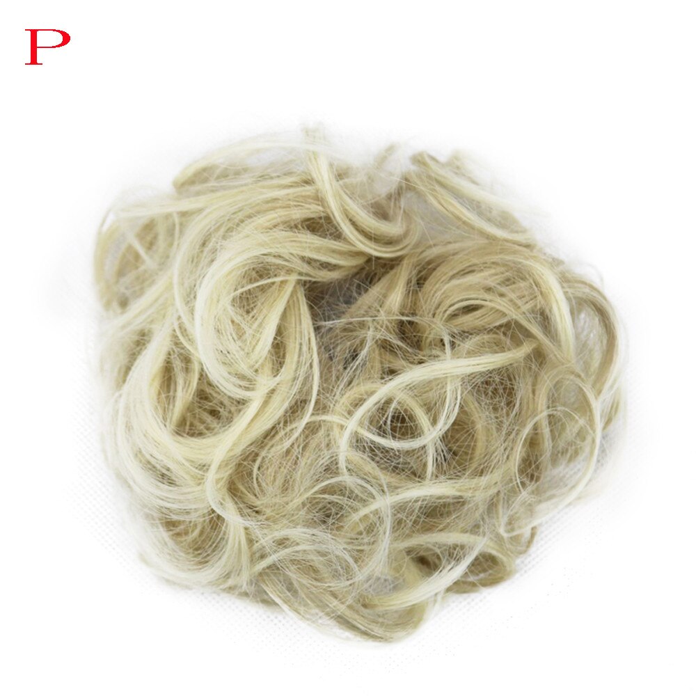 Femmes bouclés désordre chignon cheveux Twirl pièce Scrunchie Extensions coiffure couverture cheveux désordre chignon: P