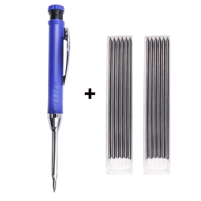 Lápiz de carpintero sólido para carpintería, mecánico, 3 colores, recarga de marcado de construcción, sacapuntas incorporado de plomo: green