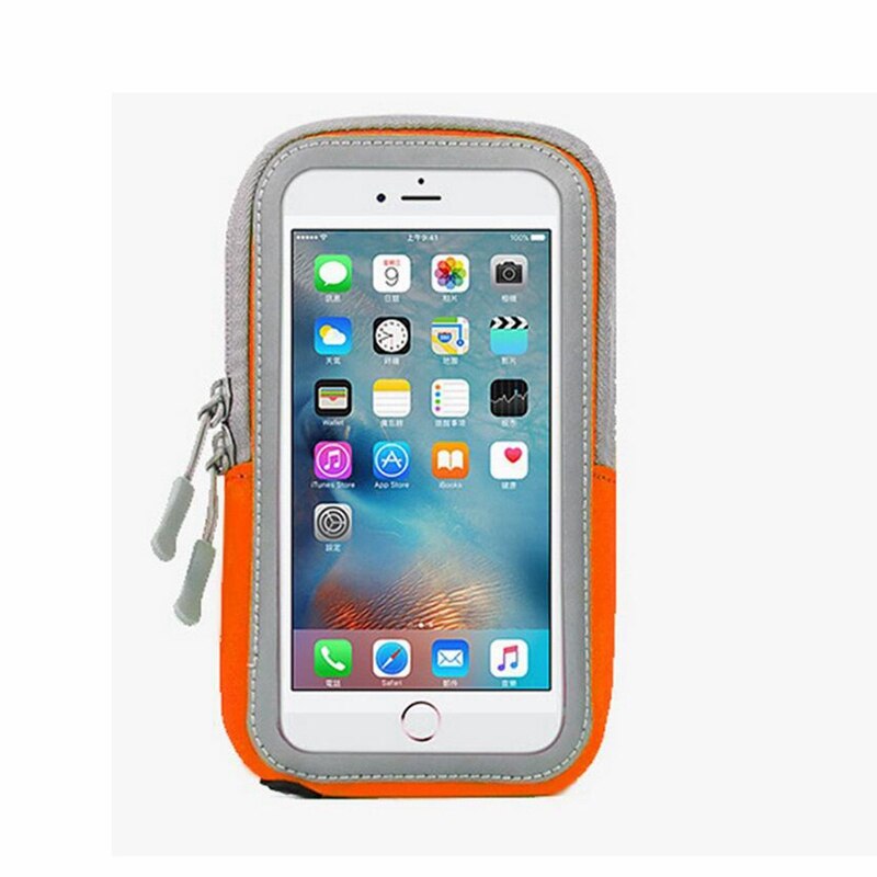 Running armband Voor iphone 7 plus voor huawei mate 10 lite voor iphone 6 6s 7 case telefoon riem tas Universele Sport armband: oranje