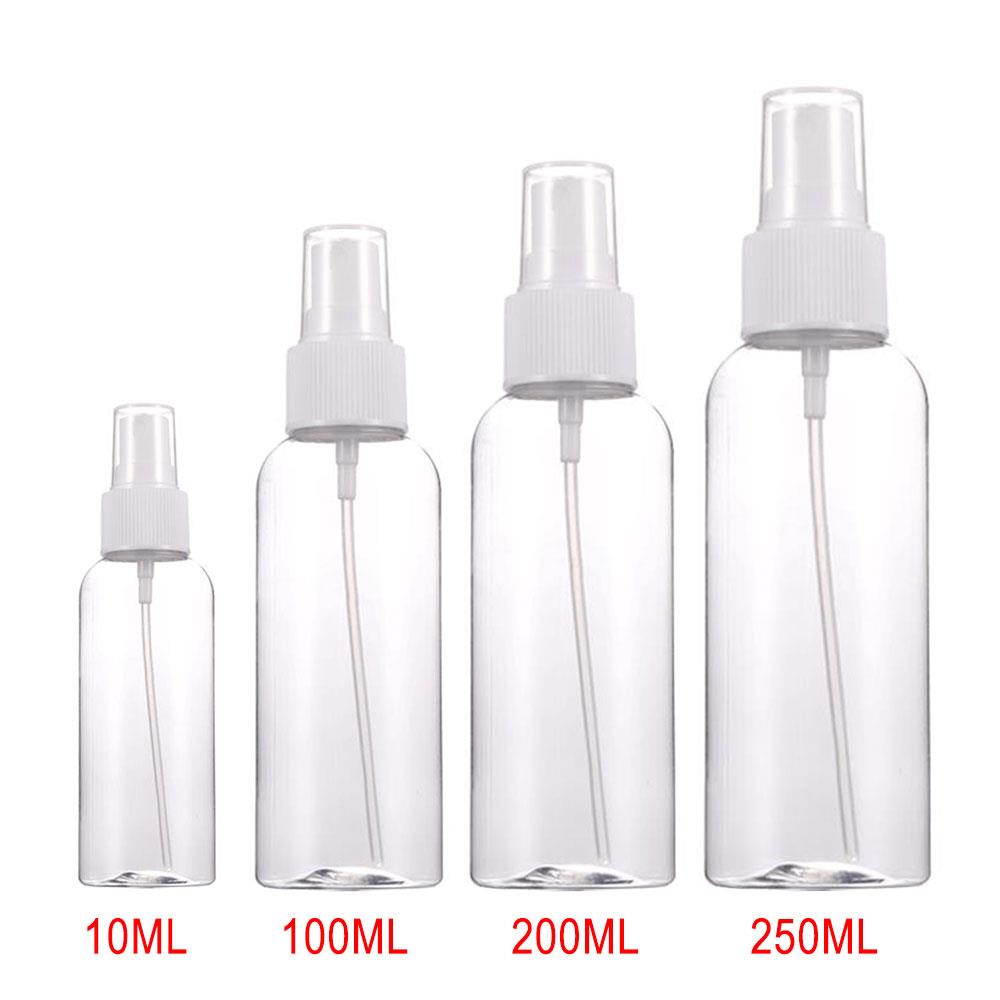 Atomizer sprayflaske plast parfyme 10-250ml 250ml mini bærbar liten gjennomsiktig reise atomize beholdere kosmetikk