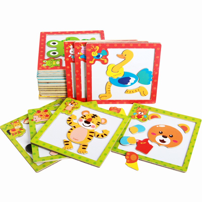 Cartoon Animal Magnetic Puzzles and Drawing Board Children Wooden Toys Writing Jigsaw Homeschool Supplies Educational Baby