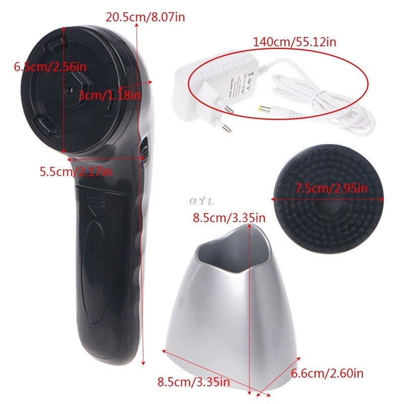 Cepillo de limpieza de zapatos eléctrico automático, pulidor de brillo, 2 vías, fuente de alimentación, enchufe europeo