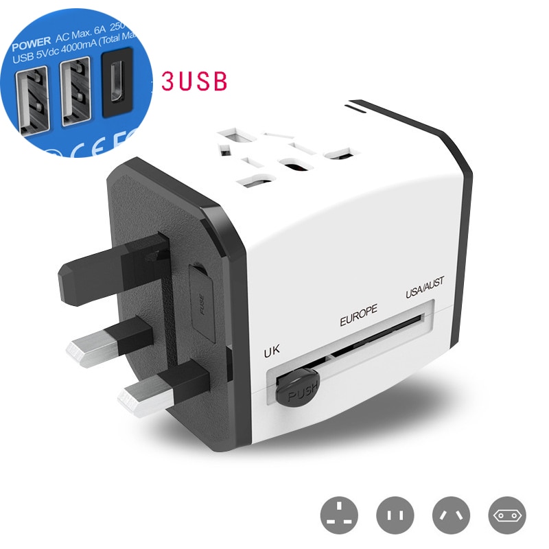 Universal Travel International Power Plug Adapter Multi Socket For US UK AU EU Plug Adapter