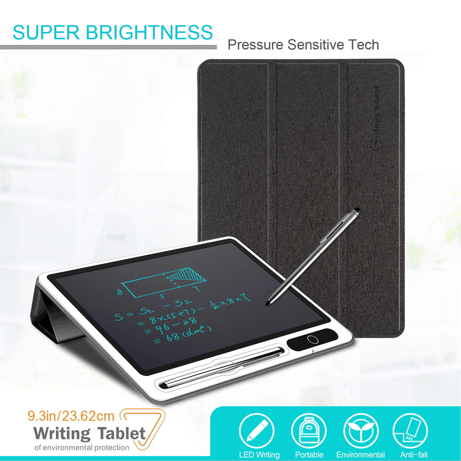 9.3inch LCD Writing Tablet Doodle Board, Flip protestive Cover , Doodle Board ,Christmas for 3 4 5 6 year Old BOYs /GIRLs