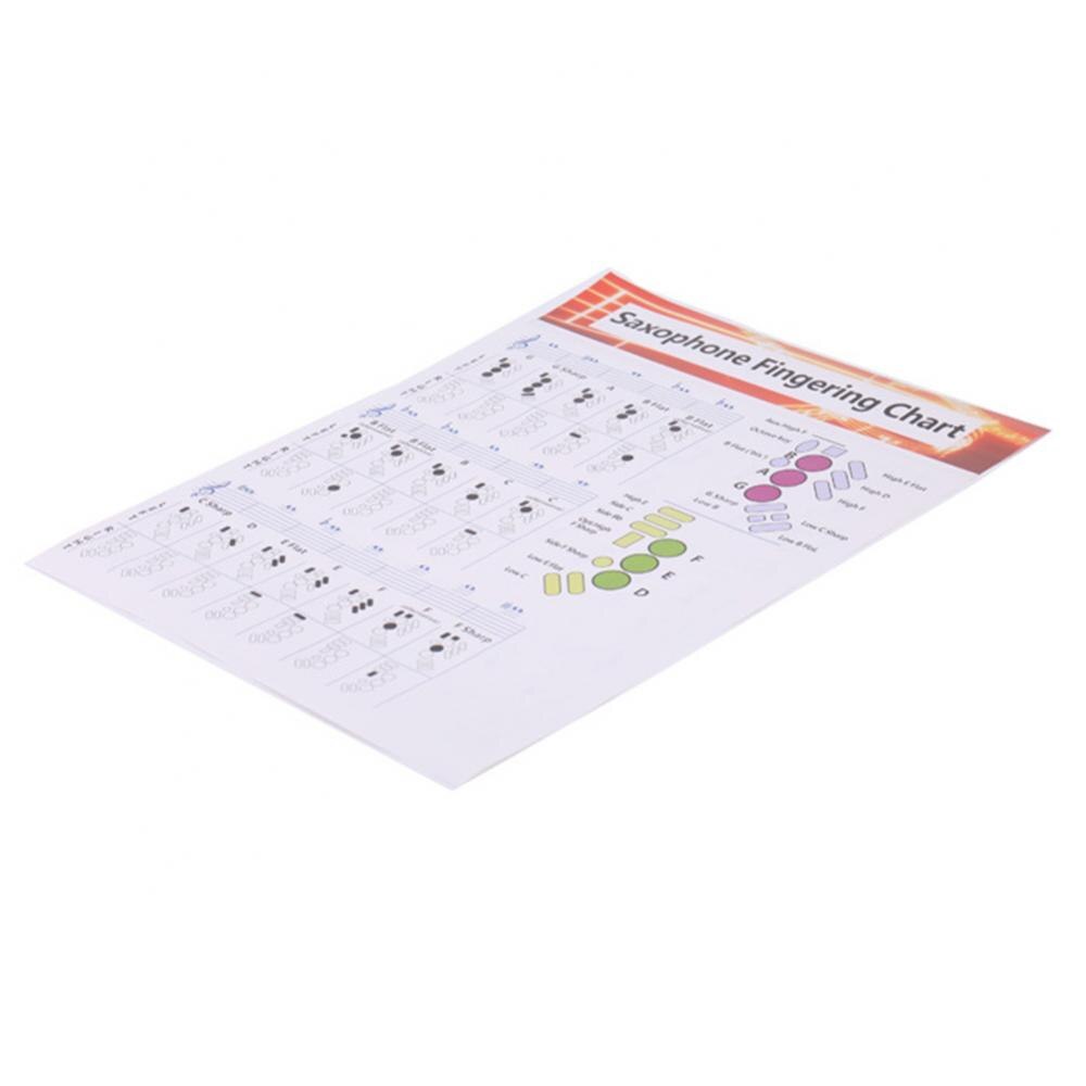 Saxophone Fingering Chart Music Chords Poster Coated Art Paper Fingering Chart for Sax Beginner Musical Instrument Accessories