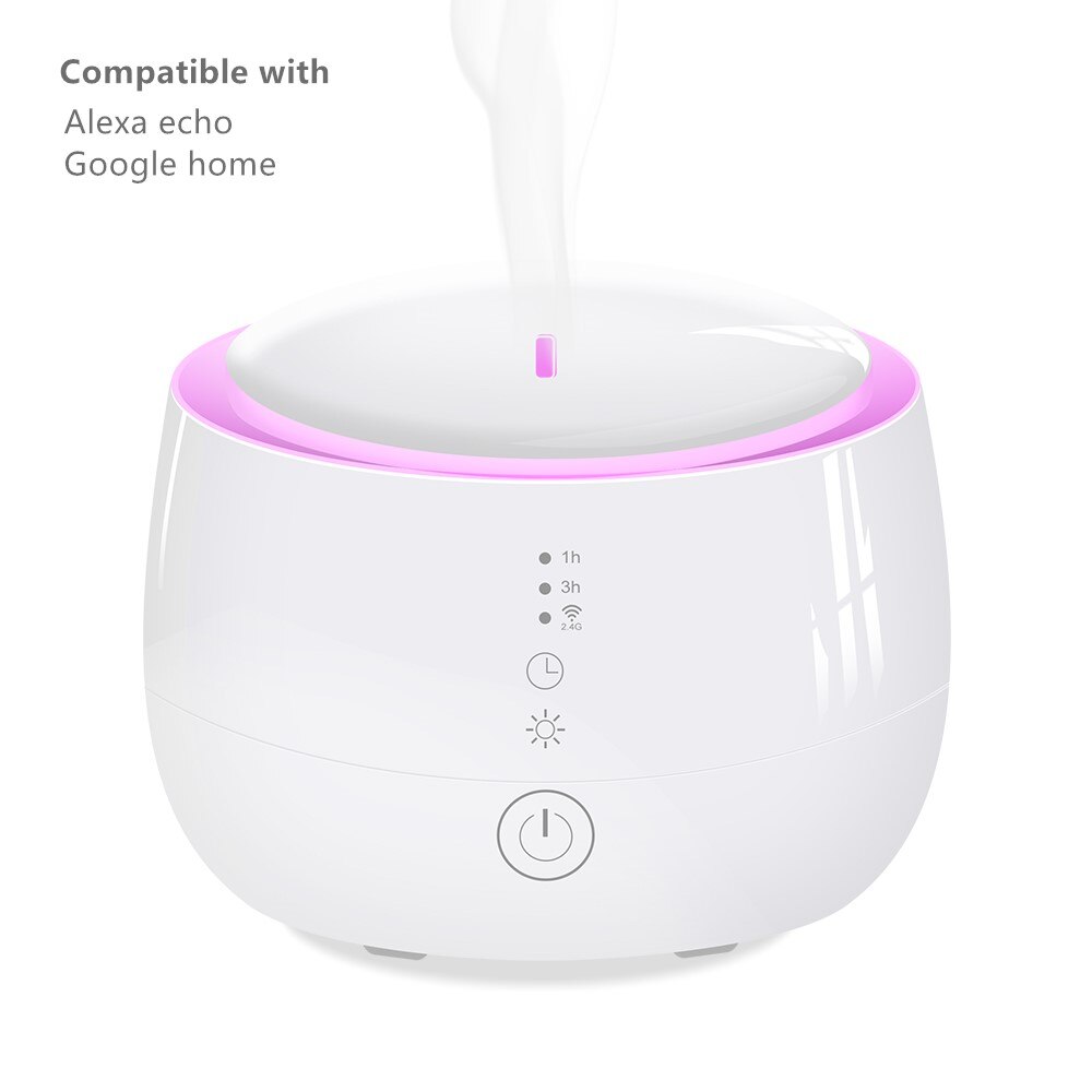 Humidificador de aceite con control por voz, difusor de aroma compatible con Alexa y google, aplicación para cocina, 300ml,