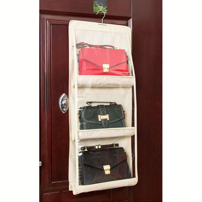 Support de rangement pour sac à main, organisateur peu encombrant, étagère transparente, collection de sacs, armoire, Cisco, confronse, 8 poches: Bleu profond