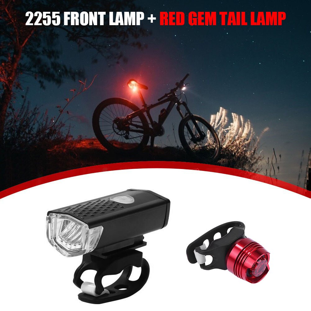 Fiets Light Led Usb Oplaadbare Fiets Koplamp Set Waterdichte Mtb Bike Front Achterlichten Lamp Night Veiligheidswaarschuwing Zaklamp