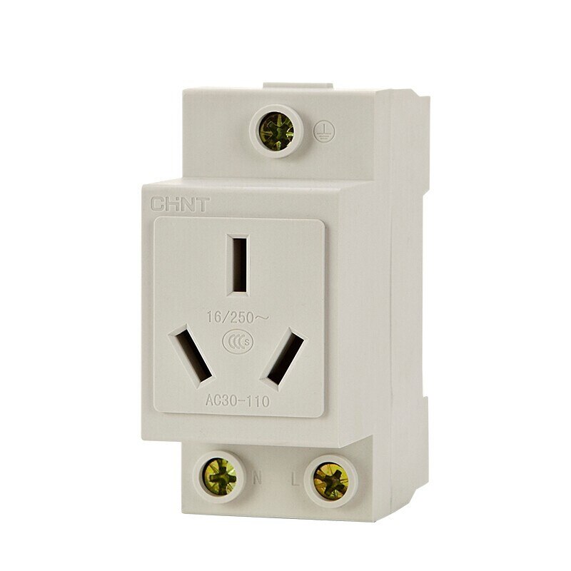 CHINT AC30-108 110 socket modular 2P air-open track socket distribution box 3X10A 16A electric box socket two holes 5X10A