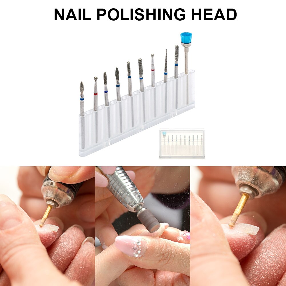 10Pcs Elektrische Nail Sander Pedicure Manicure Kit Manicure Gereedschap Praktische Nail Slijpen Hoofd Voor Dode Huid Remover Hoofd