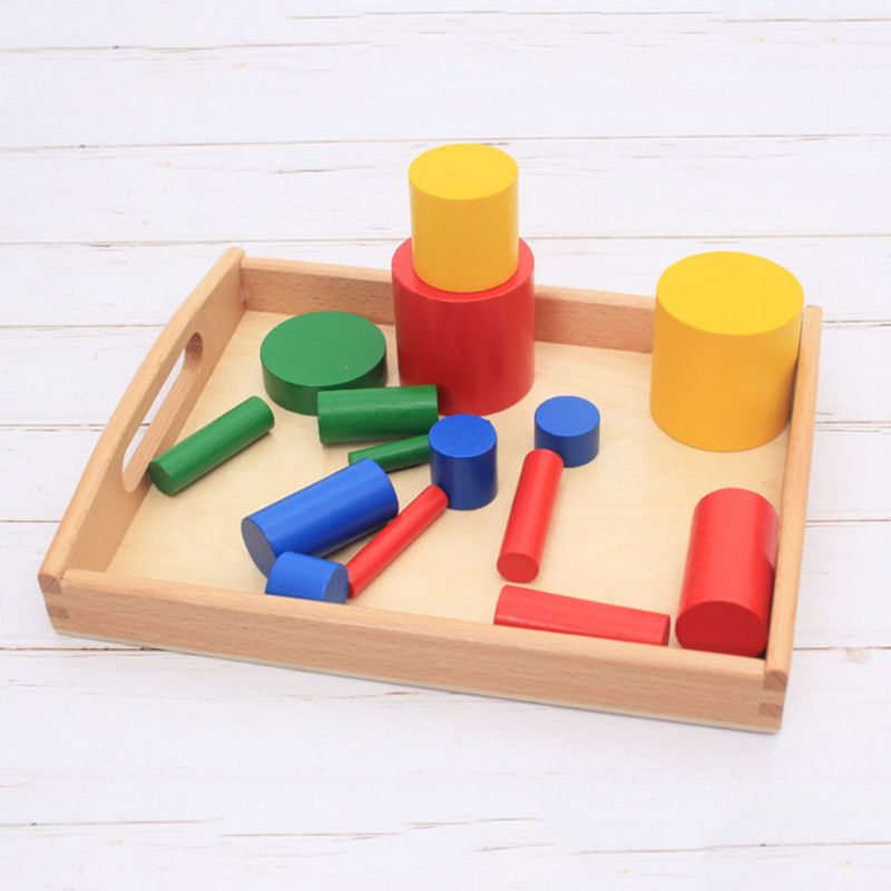 Kids Wooden Tray Toy Organizer Early Teaching Aid Good Habit Training Baby 72XC