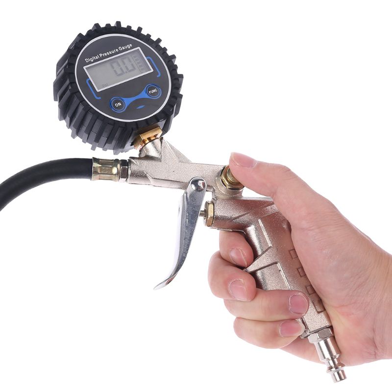 Digitale Reifen Inflator mit Automobil Manometer Schlauch und Futter Clip für Auto Lieferwagen Lkw Motorrad Fahrrad Reifen Druck