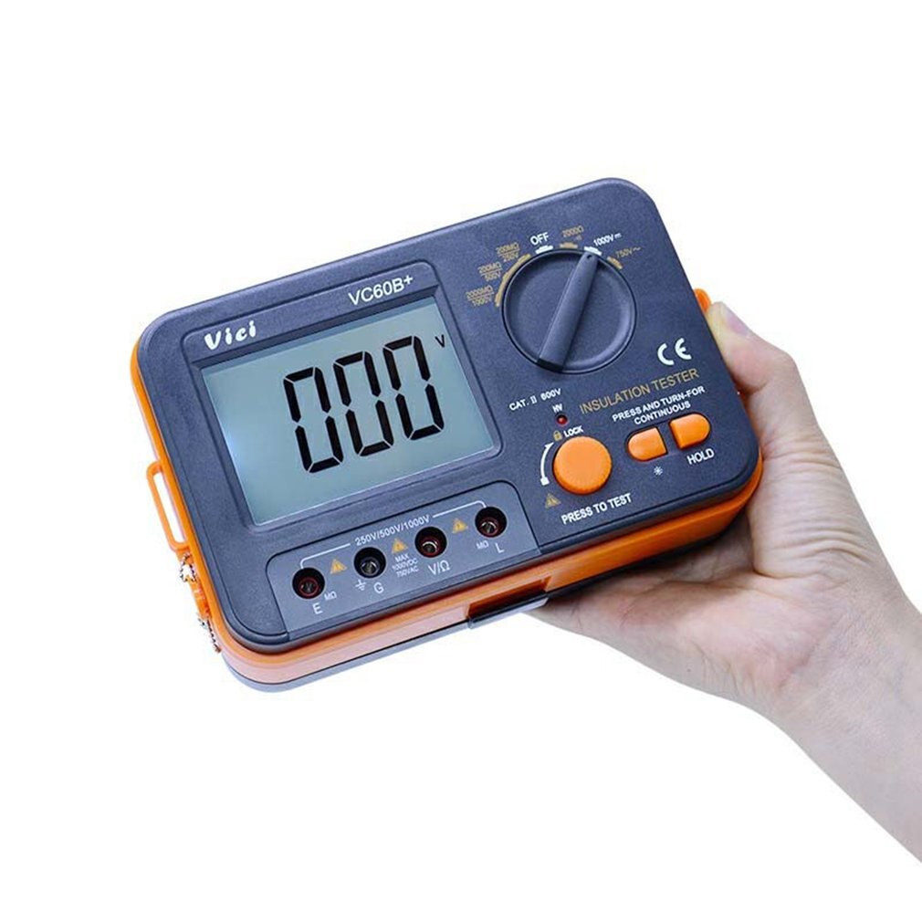 VC60B + testeur de résistance d'isolation 250V 500V 1000V mégohmmètre numérique testeur numérique MegOhm mètre