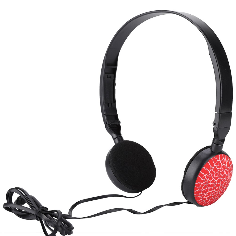 Puseky Portable Wired Headphones 3D Stereo Foldable Headset Audio Mp3 Adjustable Earphones for Music: Red