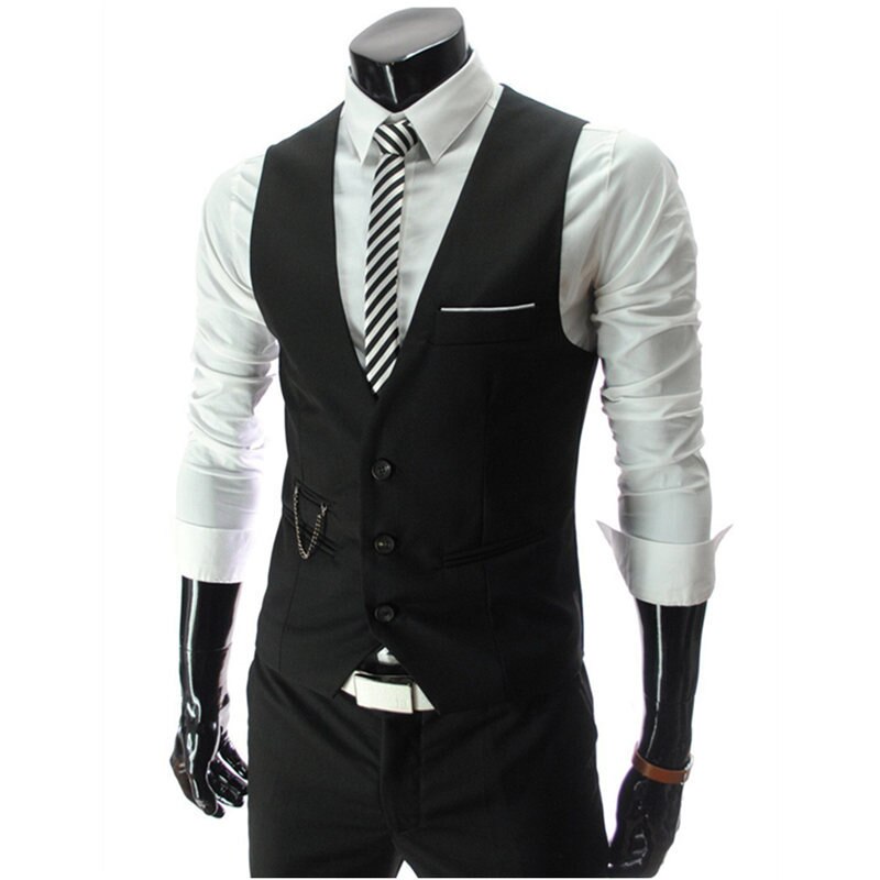 Mekkoliivit miehille slim fit miesten puku liivi miesten liivi gilet homme rento hihaton juhlatakki