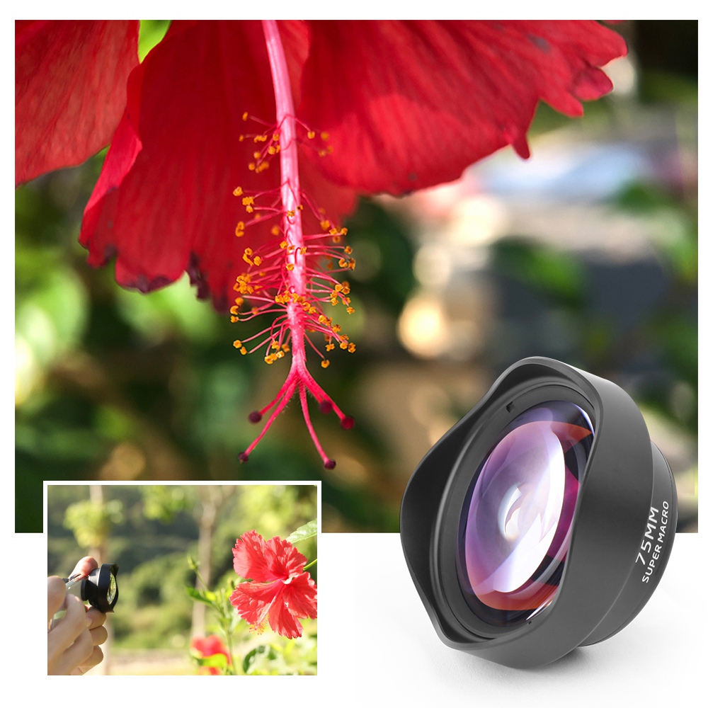 Pholes 75mm Mobile Macro Lens Phone Camera Macro Lenses For Iphone Xs Max Xr X 8 7 S9 S8 S7 Piexl Clip On 4k Hd Lens