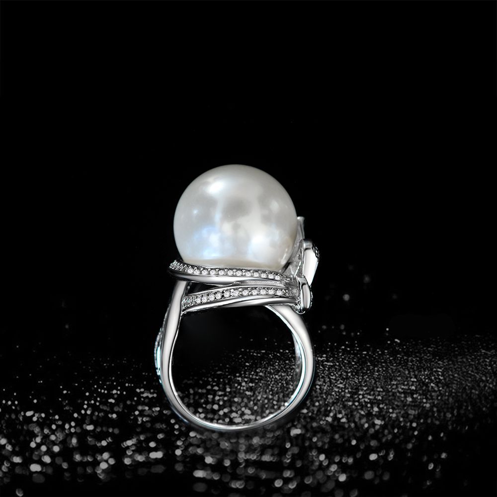 925 luxuriöse perlenringe aus sterlingsilber mit 16 mm muschelperlen – wunderschöner partyschmuck