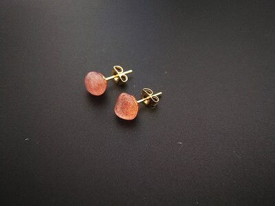 Naturlig ametyst ru sten øreringe enkle og #39 kvinders øreringe øreringe krystal blomster smykker avanceret luksus: L