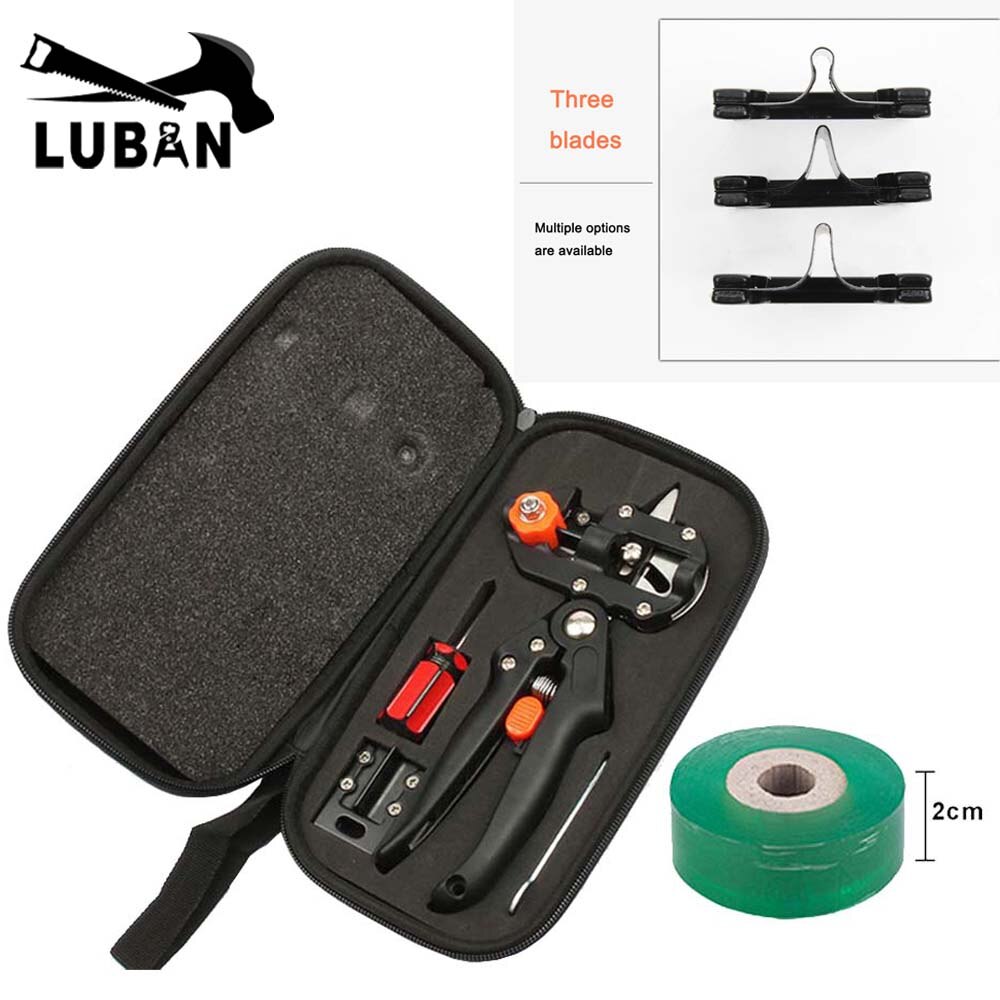 2 Blades Grafting machine Garden Tools Chopper Tree Grafting Tools Secateurs Scissors grafting KIT Cutting Pruner with membrane