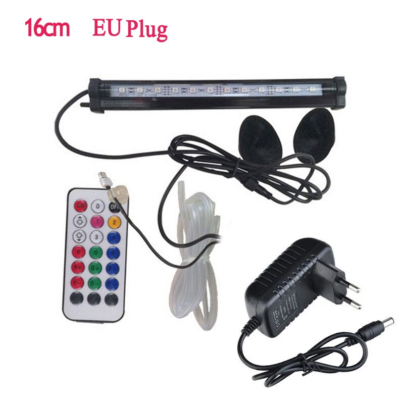 LED Air Bubble Light Aquarium Lamp Underwater Submersible Fish Tank Light Color Changing Making Oxygen Aeration tools: 16cm EU plug