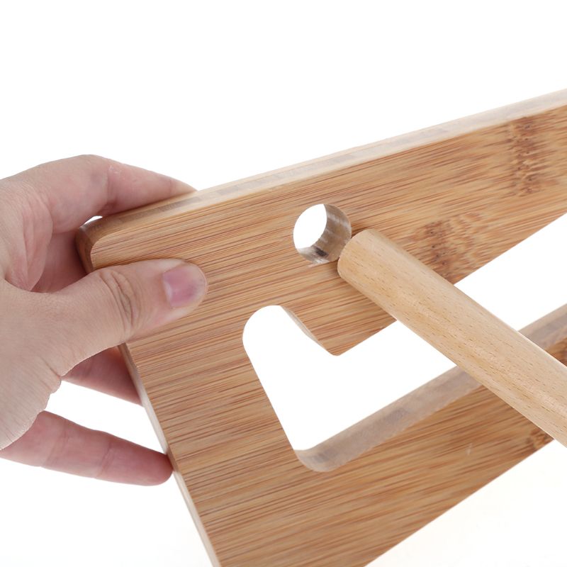 Laptop Holder Keyboard Detachable Desk Stand Wooden Mount Foldable Portable for Apple Macbook Tablet PC Notebook 15"-17"