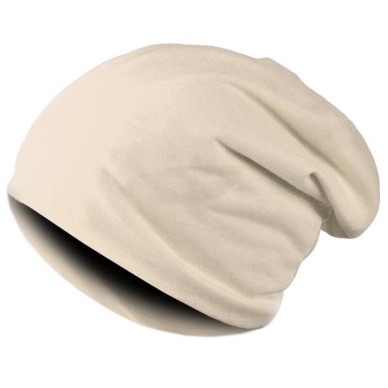 Slouchy Hat Spring Autumn Solid Color Hats Classic Casual Hats Cotton Female Hat Women Men Sleeve Beanie Cap Hip Hop: Beige
