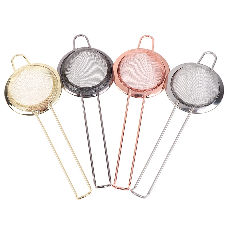 1PC Stainless Steel Fine Mesh Strainer Cocktail Strainer Great For Removing Bits From Juice Julep Strainer Bar Tool 8x21.5cm