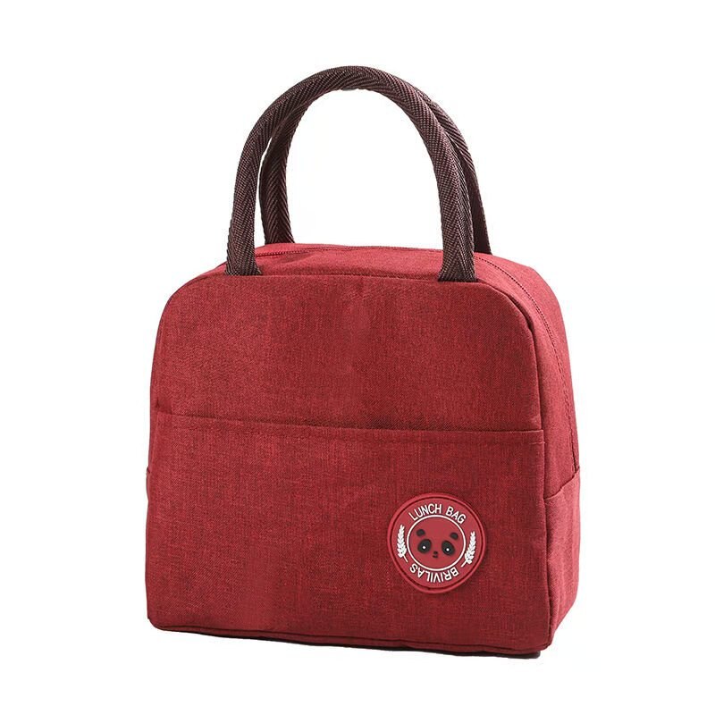 Unisex Maaltijd Tas Bento Pouch Thermische Voedsel Picknick Lunch Tas Draagbare Diner Container Voedsel Opslag Handtas Lunchbox Tote Voedsel tas: Red