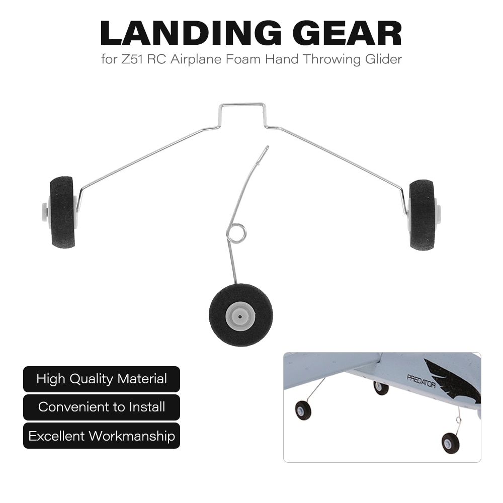 Metalen Landingsgestel W/Wielen Voor Z51 Rc Vliegtuig Schuim Hand Gooien Zweefvliegtuig Drone Diy Rc Onderdelen Accessoires