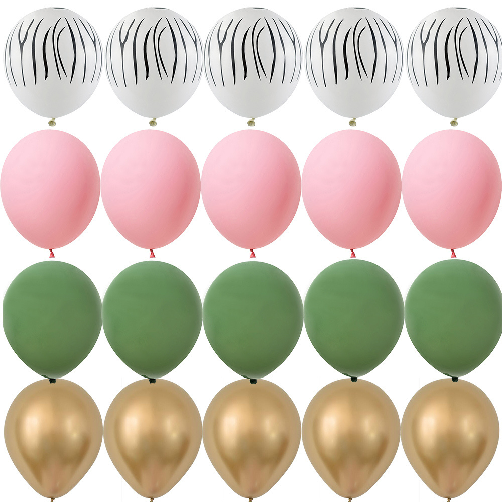 20 stks 12 inch Tijger/Luipaard/Giraffe Patroon Ballon Set voor Kinderen Wild Dier Jungle Safari Verjaardagsfeestje decoratie Benodigdheden: Licht Geel